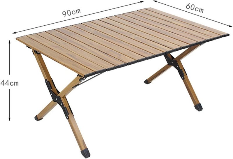 Wood Roll Table Folding Wooden Table Portable Outdoor Indoor Use Carousel 5
