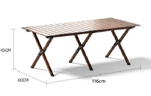 Wood Roll Table Folding Wooden Table Portable Outdoor Indoor Use Carousel 1
