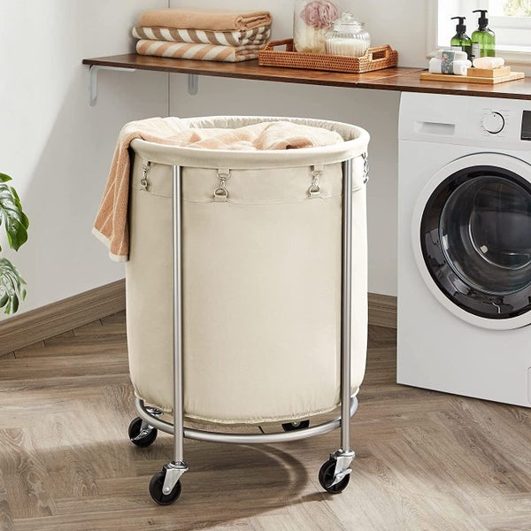 Rolling Laundry Basket - Cream Carousel 2