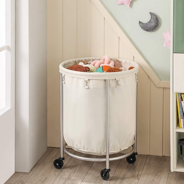 Rolling Laundry Basket - Cream Carousel 11