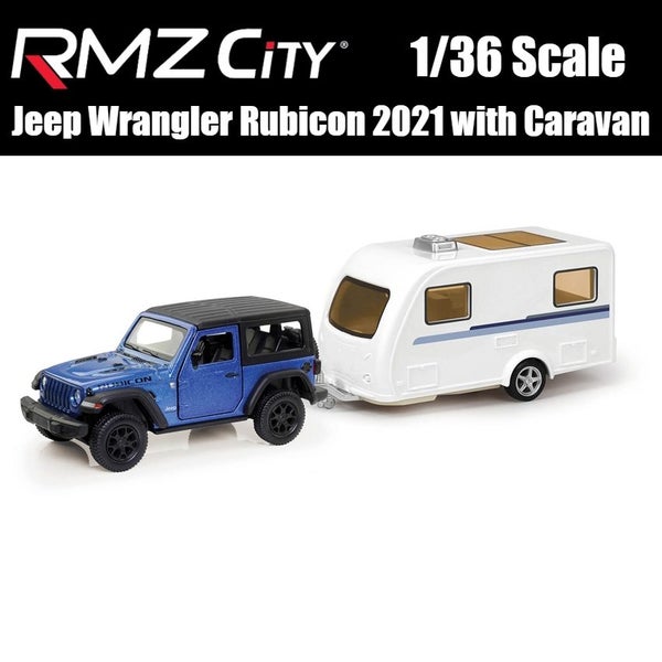 1/36 Jeep Land Rover Ford F-150 With Caravan Horse Trailer Truck RMZ Carousel 1