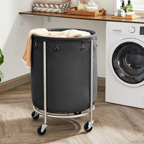 Rolling Laundry Basket - Black Carousel 2