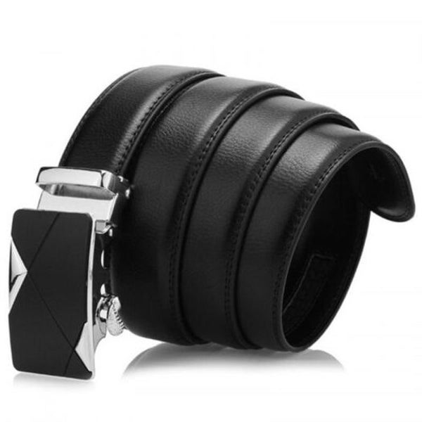 Men's Double Sided Genuine Leather Belt Automatic Buckle Business Alloy Waistban Carousel 2