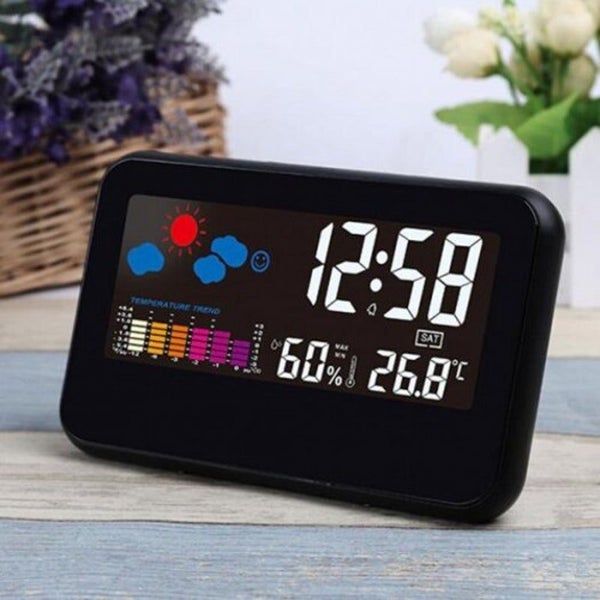 Hod Health And Home Lcd Digital Weather Station Clock Black Weather Stations Carousel 2