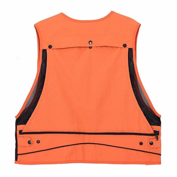 Outdoor Fishing Waistcoat Sleeveless Mesh Jacket Orange Carousel 2