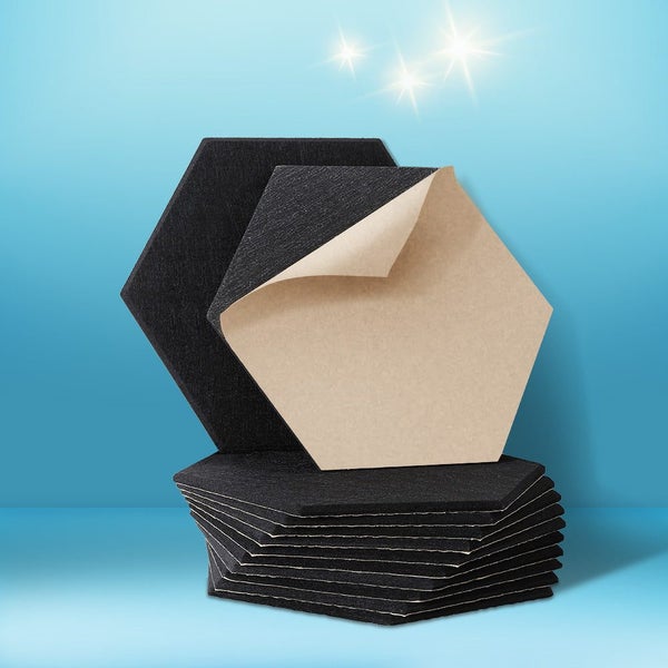 Alpha Acoustic Foam 12Pcs 35X30x0.9Cm Soundproof Absorption Panel Adhesive Black Carousel 4