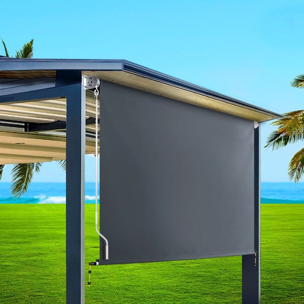 Instahut Outdoor Roller Blinds Down Shade Retractable 2.1X2.5M Blinds & Shades Carousel 7
