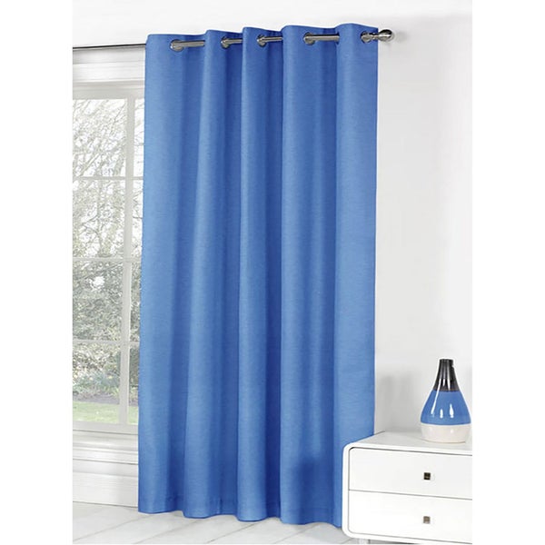 Bloomington One Panel Of Easy Care Eyelet Curtains Blue 180 X 221 Cm Curtains & Carousel 2