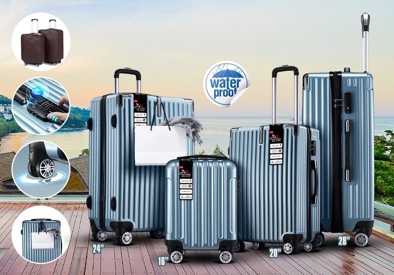 4PCS Luggage Suitcase Trolley Set Travel Case Carousel 1