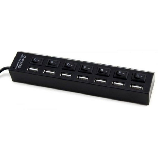 7 Port Usb 2.0 Switch Hub With Independent Black USB Cables Hubs & Adapters HOD Carousel 2