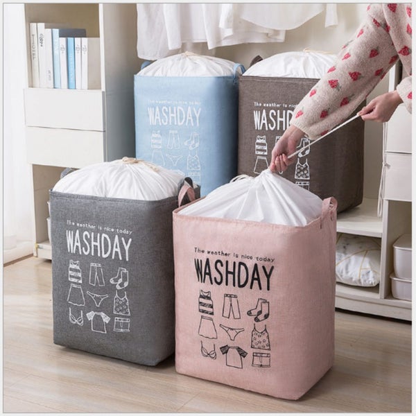 Ex Large Capacity Collapsible Laundry Basket Foldable Washing Bin Hamper Linen ( Carousel 5