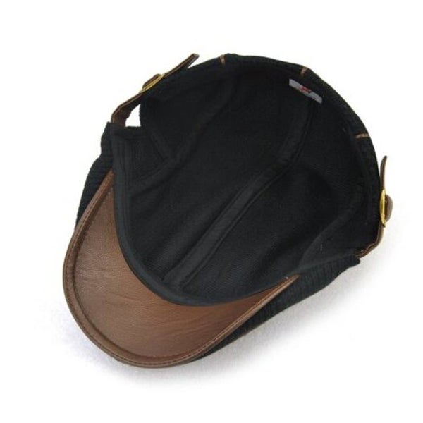 Men Casual Ancient England Knit Autumn And Winter Thick Warm Beret Black Carousel 2