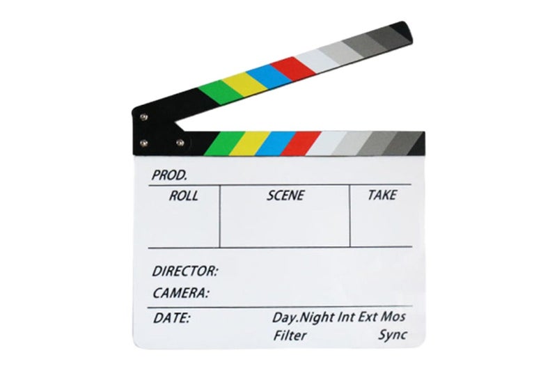 Clapperboard Action Scene Clapper Board TV Movie Slate Film Clapper Board-White Carousel 7