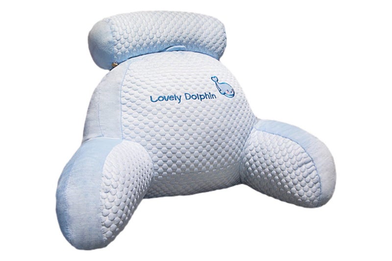 Bed Backrest Reading Pillow Neck Lumbar Support Pillow Cushion With Arms-Dolphin Carousel 6
