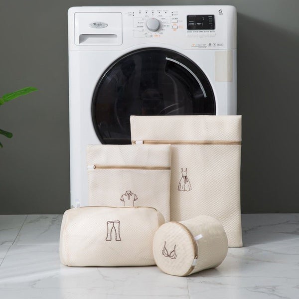 4 Pieces Laundray Wash Bags Beige Laundry Bags Carousel 2