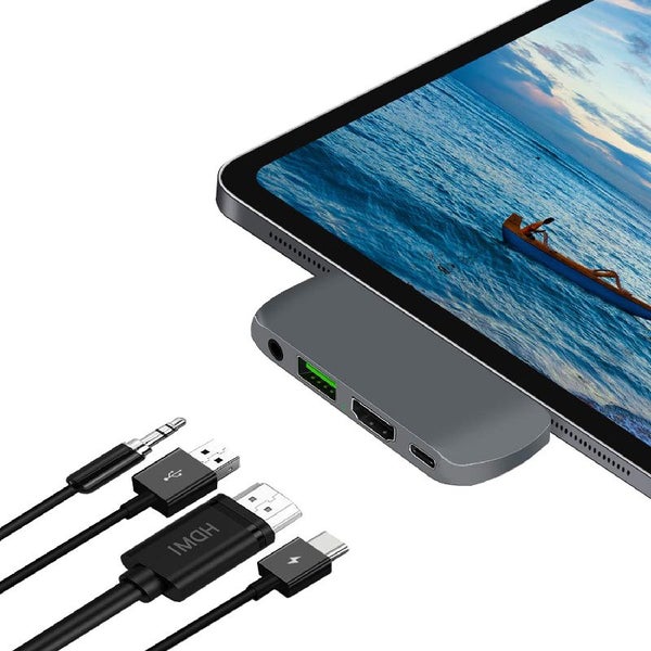4 In 1 Usb C Hub Type To 4K Hdmi Usb3.0 Pd 60W Charging Audio For Ipad Pro 2018 Carousel 3