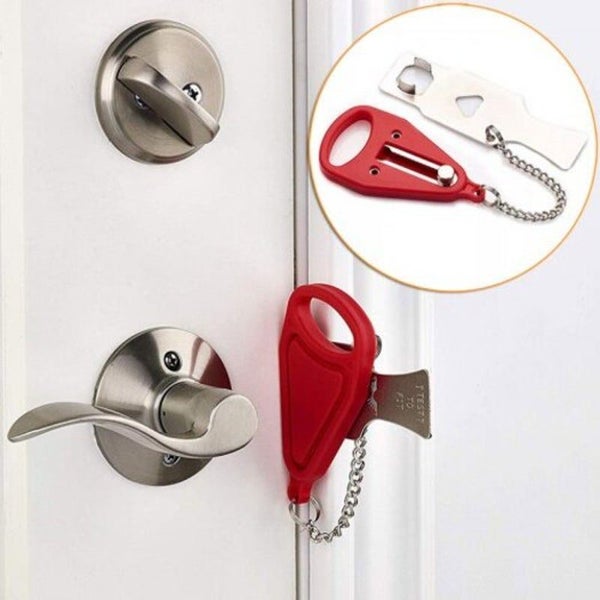 Hod Health And Home Red Hotel Door Lock Self Defense Stop Travel Locks Door Lock Carousel 2