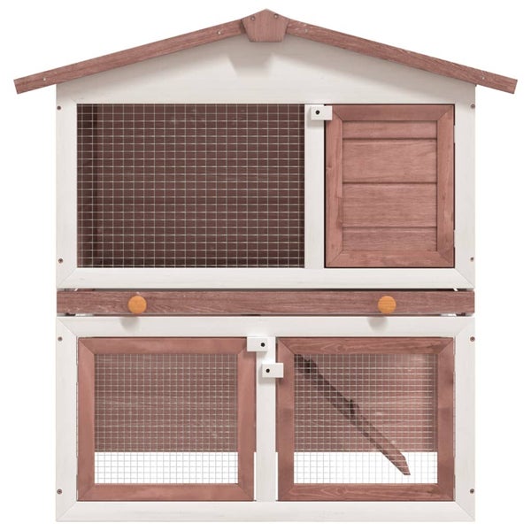 Outdoor Rabbit Hutch 3 Doors Wood Small Animal Cages & Hutches Carousel 2