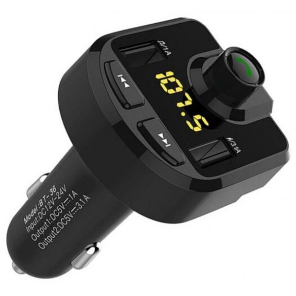 Bt36 Fm Transmitter Bluetooth Handsfree Kit Car Audio Mp3 Player Black Carousel 2