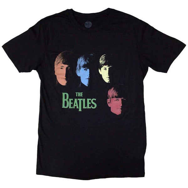 The Beatles Colour Faces Logo T Shirt Carousel 1