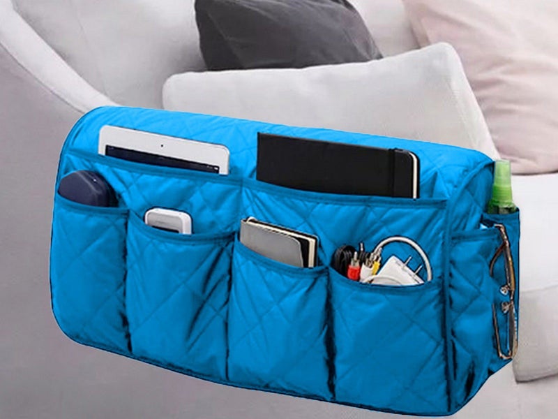 1Pc Sofa Armrest Organizer Storage Bag for Recliner Couch Armchair Blue Carousel 2