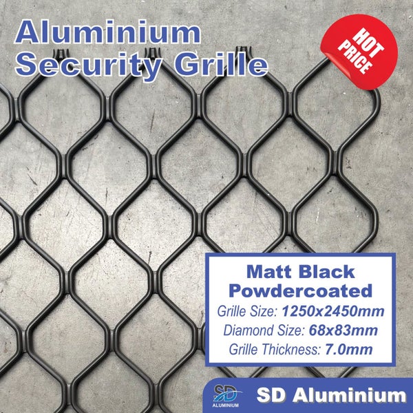 Aluminium Security Diamond Grille Sheet - 1250x2450mm - Various Colors Available Carousel 1