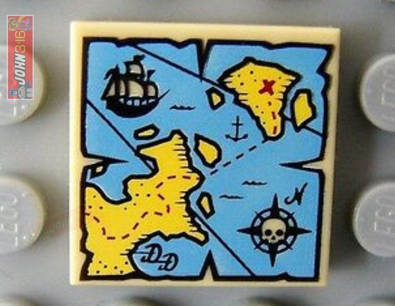 LEGO PARTS - 2x2 TILE WITH TREASURE MAP PATTERN (BRAND NEW) Carousel 1