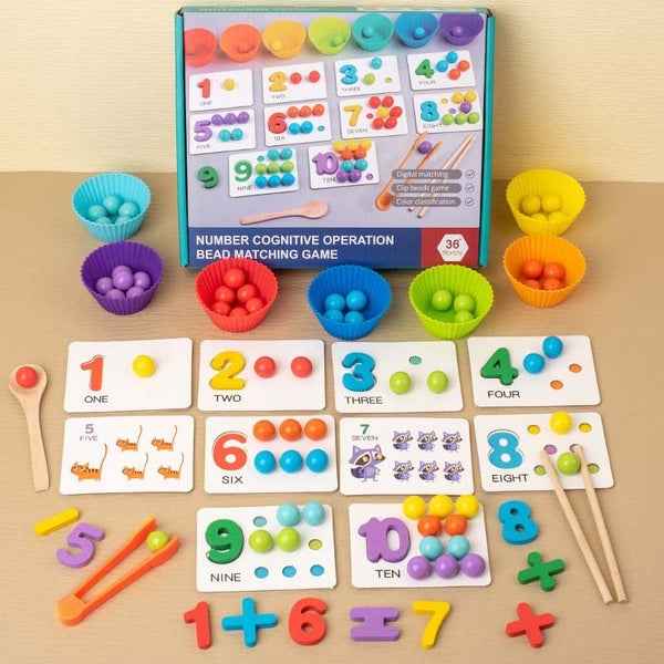 Montessori Mathematics Props Baby Digital Cognitive Pairing Puzzle Carousel 1