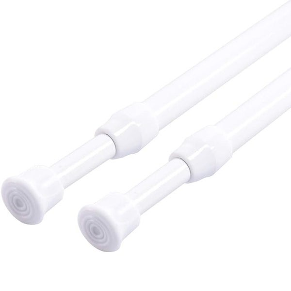 2PCS Adjustable Tension Rods Curtain Cupboard Closet Wardrobe Bars-White Carousel 1