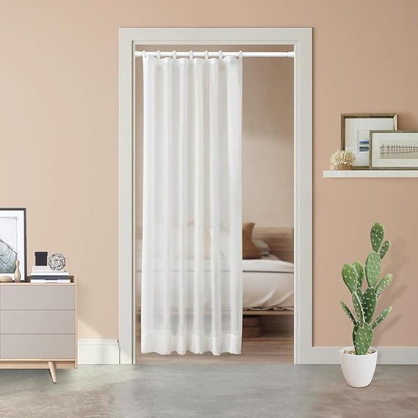 2PCS Adjustable Tension Rods Curtain Cupboard Closet Wardrobe Bars-White Carousel 4