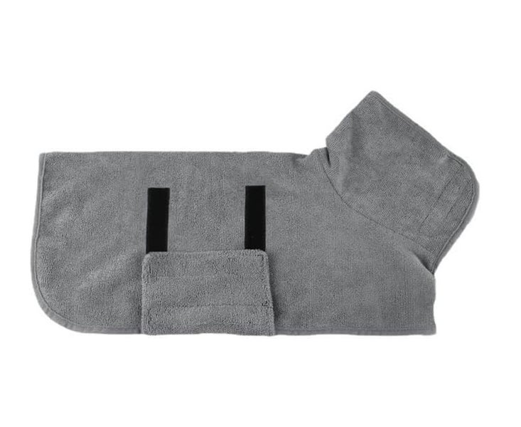 Pet Bathrobe Clothes Dog Drying Coat Fast Drying Pet Bath Robe Towel-Grey Carousel 1