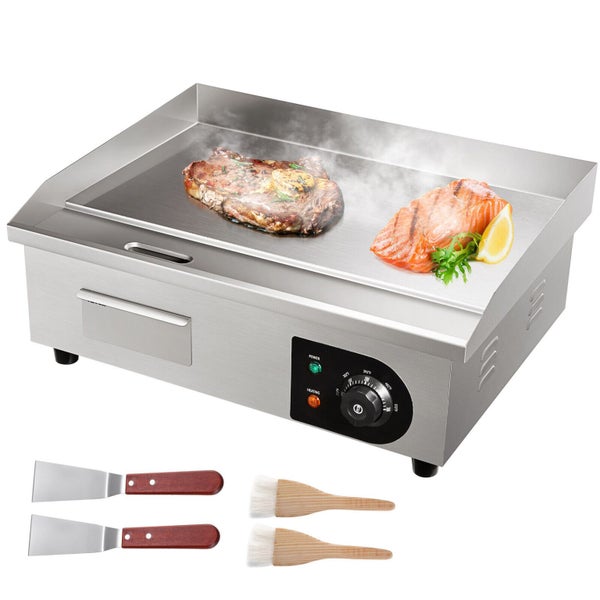 3000W 22'' Commercial Electric Countertop Griddle Flat Top Grill Hot Plat Carousel 1
