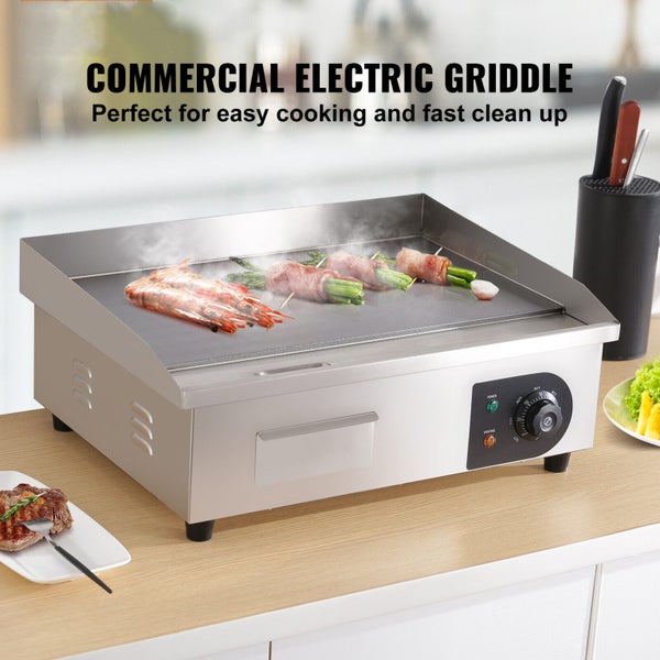 3000W 22'' Commercial Electric Countertop Griddle Flat Top Grill Hot Plat Carousel 2
