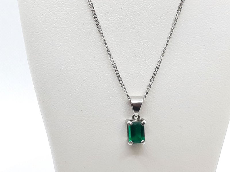 9ct white Gold Chain with Pendant 50cm Carousel 2