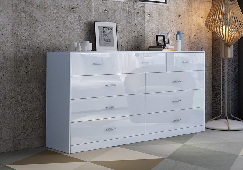 9 Chest of Drawers Sideboard Table Cabinet White Carousel 2