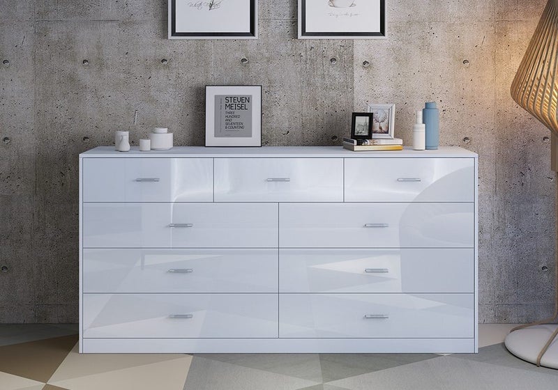 9 Chest of Drawers Sideboard Table Cabinet White Carousel 1