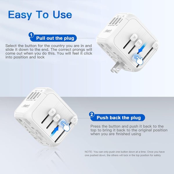 NEW Universal Travel Adapter Worldwide Plug Adaptor Carousel 6