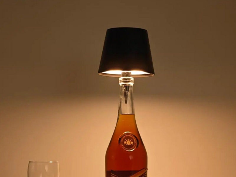 Wireless Pridola Bottle Lamp 3Color LED Stepless Dimmable Wine Bottle Lamp Black Carousel 5