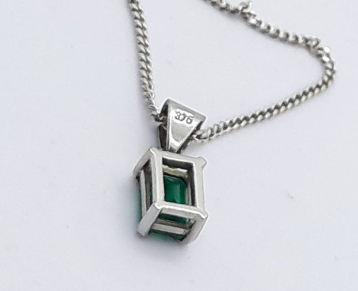 9ct white Gold Chain with Pendant 50cm Carousel 6