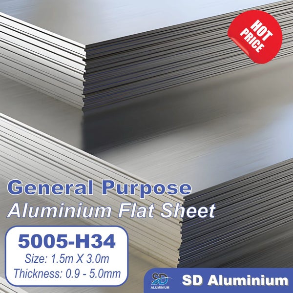 5005-H34 General Purpose Aluminium Flat Sheet - 0.9mm Thickness - 1.5 x 3.0m Carousel 1