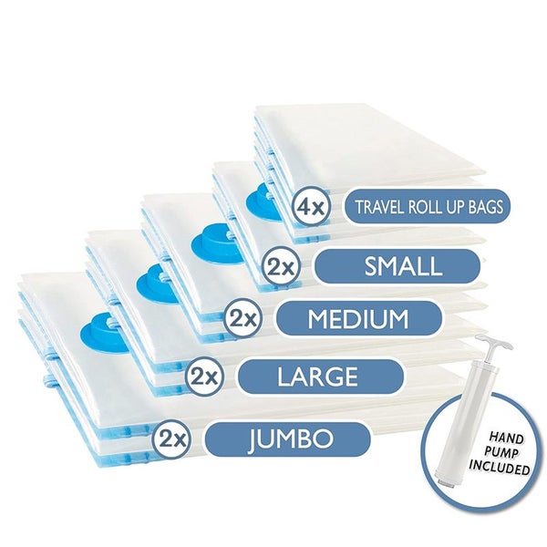 STORFEX Space Saver Bags with Hand Pump - Set of 12 Carousel 1