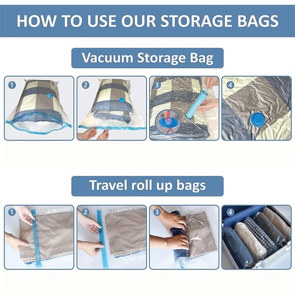 STORFEX Space Saver Bags with Hand Pump - Set of 12 Carousel 5