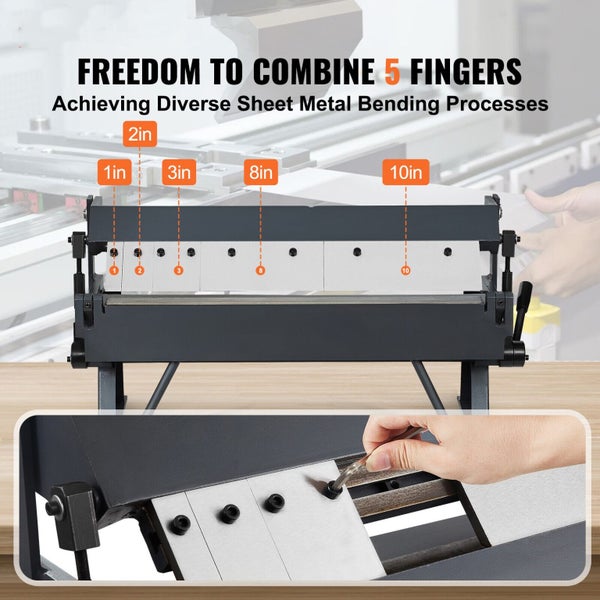 NEW 24 in Sheet Metal Bender 0-135° Brake Bending 14 Gauge Removable Fingers Carousel 2