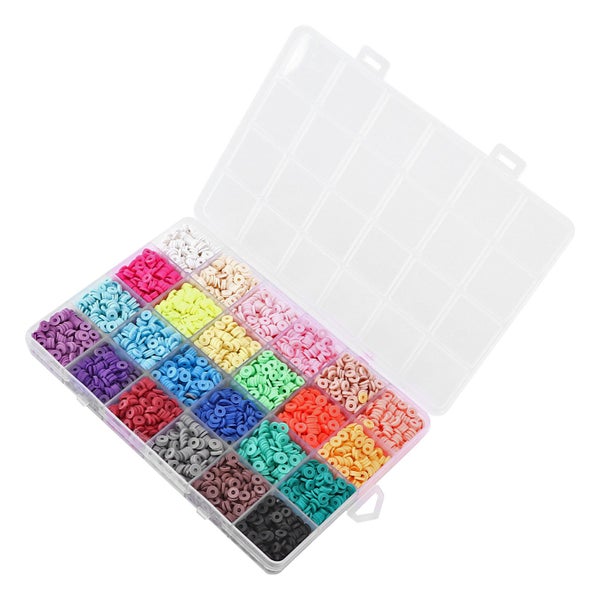 bracelet making kit Clay Bead Kit 24 Colors Lightweight Waterproof DIY Carousel 1