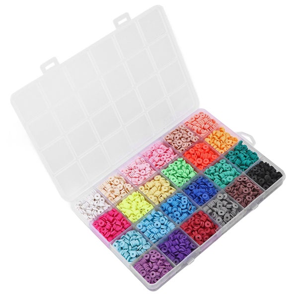 bracelet making kit Clay Bead Kit 24 Colors Lightweight Waterproof DIY Carousel 2