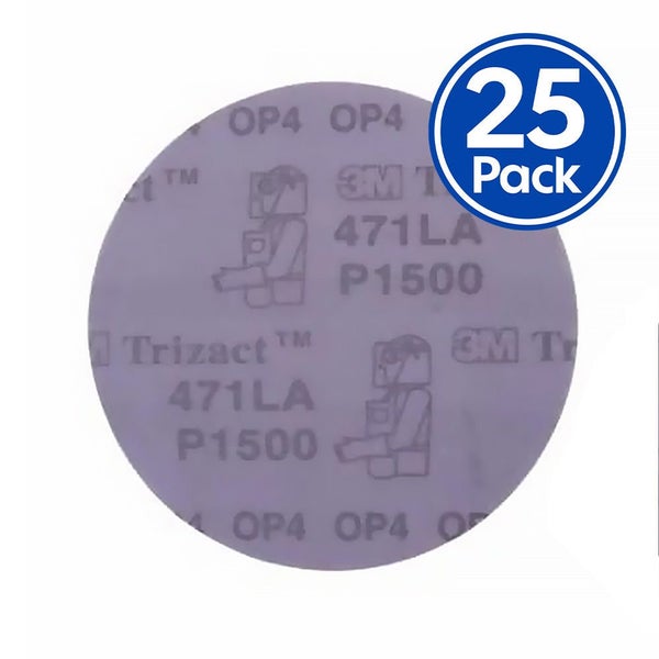 3M 02088 Trizact Hookit Clearcoat Sanding Disc 150mm 6" P1500 x 25 Pack Box Carousel 1