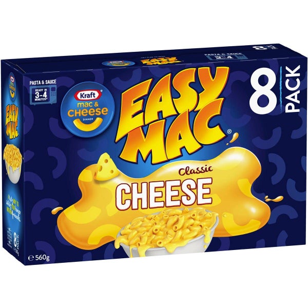 Kraft Easy Mac and Cheese Macaroni Pasta Classic Box 8 Pack 560g Carousel 1