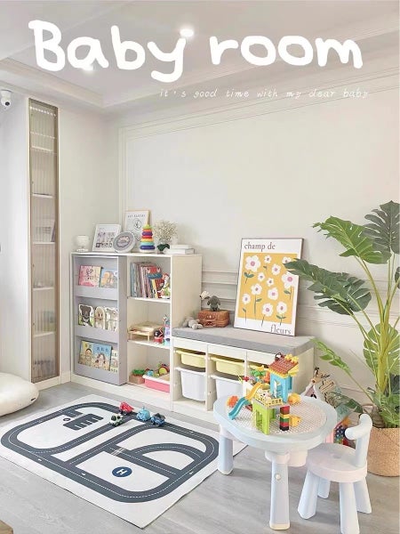 **Clearance Special***Sliding Door with Display Surface Bookshelf-120*120CM Pink Carousel 8