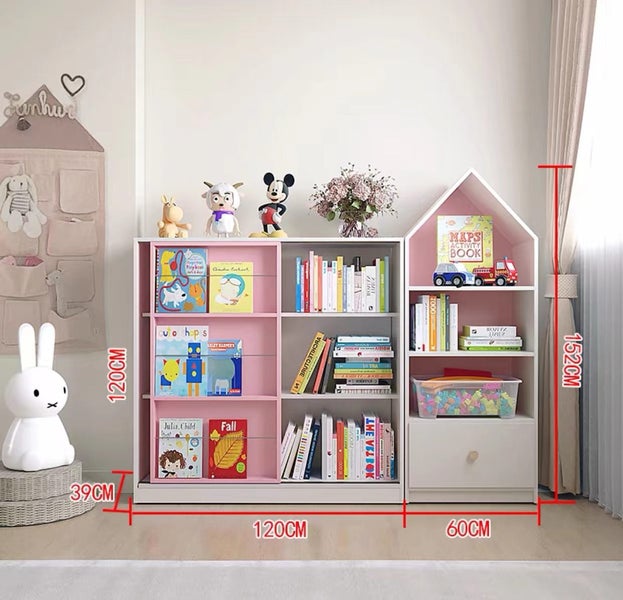 **Clearance Special***Sliding Door with Display Surface Bookshelf-120*120CM Pink Carousel 2