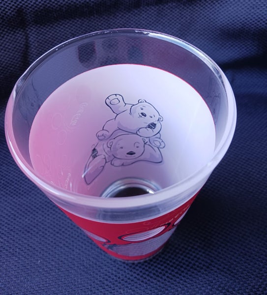 RARE LARGE COCA COLA GLASS - PEEKABOO POLAR BEAR PAWPRINT Carousel 2